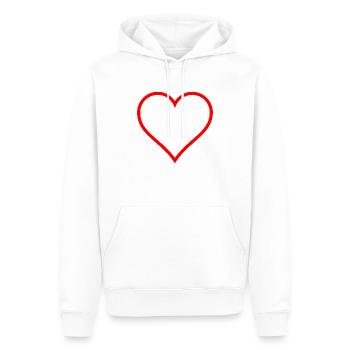 Rotes Herz der Liebe - Männer Premium Bio Hoodie - Weiß - Vorne - Nico (187cm)