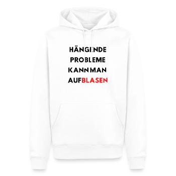 versaute Sprüche lustige Sprüche Probleme Blasen - Männer Premium Bio Hoodie - Weiß - Vorne - Nico (187cm)