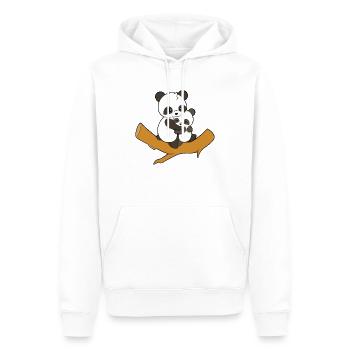 Câlin de famille Panda Bear - Sweat à capuche Premium bio Homme - blanc - Devant - Nico (187cm)