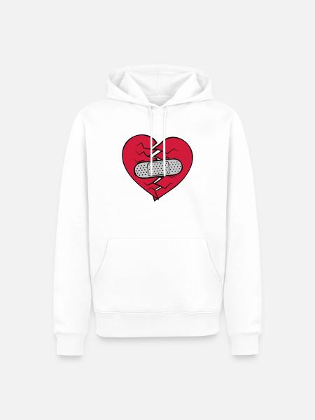 Patch heart broken - Men’s Premium Organic Hoodie - white