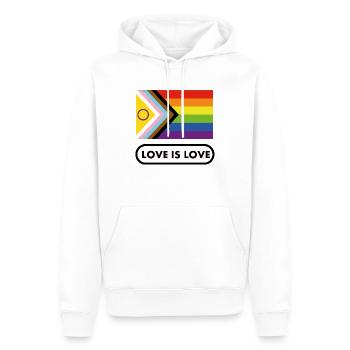 Pride Intersex Inclusive Flagge Liebe ist Liebe - Männer Premium Bio Hoodie - Weiß - Vorne - Nico (187cm)
