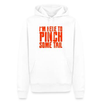 Je suis là pour pincer une queue - Sweat à capuche Premium bio Homme - blanc - Devant - Nico (187cm)