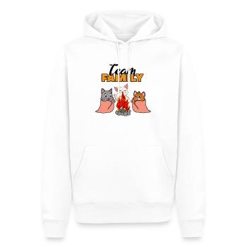 équipe famille chat camping enterrement de vie de jeune fille a - Sweat à capuche Premium bio Homme - blanc - Devant - Nico (187cm)