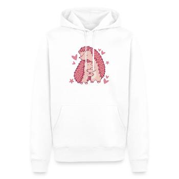 Hedgie Hedgehog Graphic Hedgehog - Männer Premium Bio Hoodie - Weiß - Vorne - Nico (187cm)