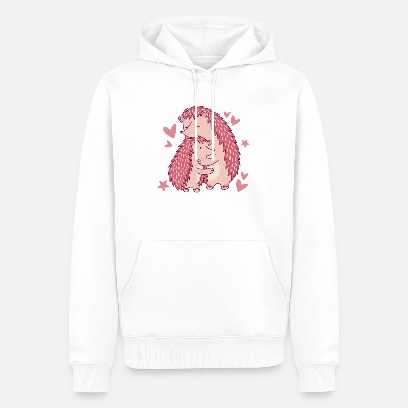 Hérisson Hérisson Graphique Hérisson - Sweat à capuche Premium bio Homme - blanc