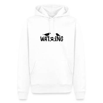 Observation des oiseaux - Perruche - Idée cadeau d’observation des oiseaux - Sweat à capuche Premium bio Homme - blanc - Devant - Nico (187cm)
