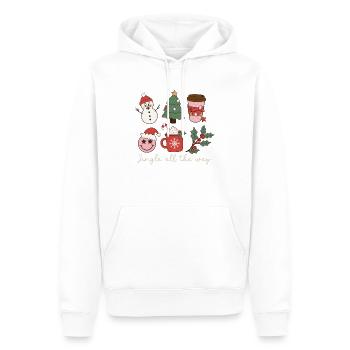 Jingle all t way Weihnachten Retro Weihnachtslied - Männer Premium Bio Hoodie - Weiß - Vorne - Nico (187cm)