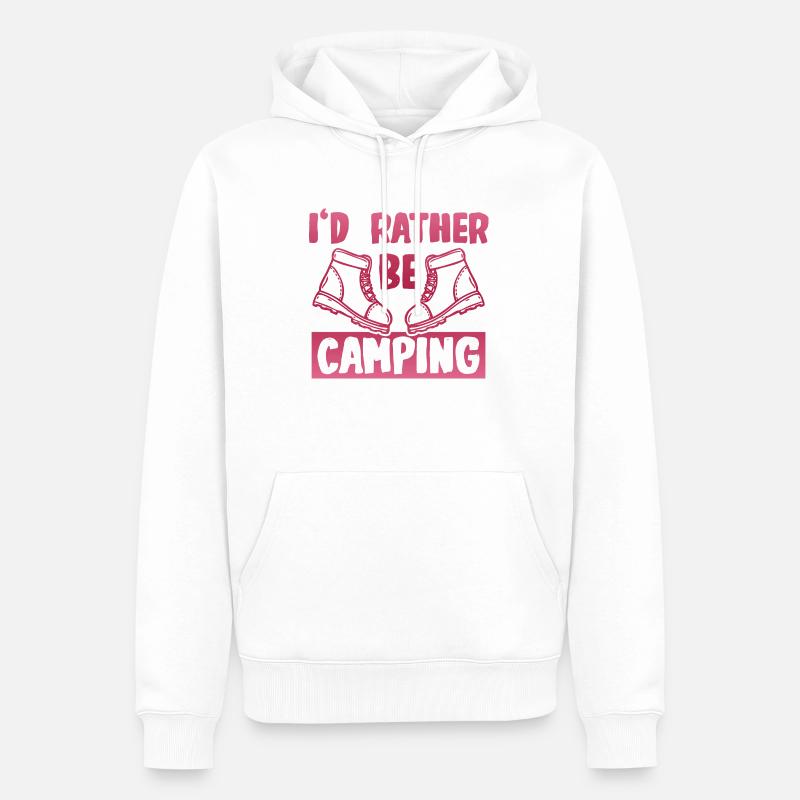 Préférez le camping - Sweat à capuche Premium bio Homme - blanc