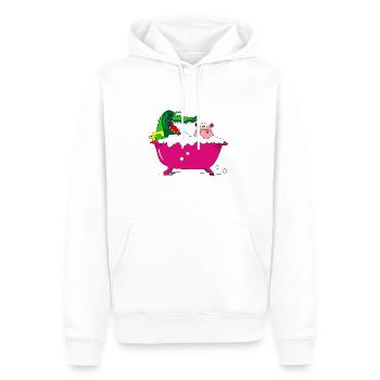 hippo baignoire crocodile enfants cadeau enfants - Sweat à capuche Premium bio Homme - blanc - Devant - Nico (187cm)