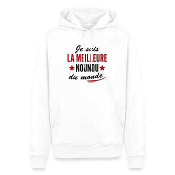 la meilleure nounou du monde / meilleure nounou - Sweat à capuche Premium bio Homme - blanc - Devant - Nico (187cm)