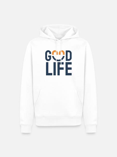 good life - Men’s Premium Organic Hoodie - white