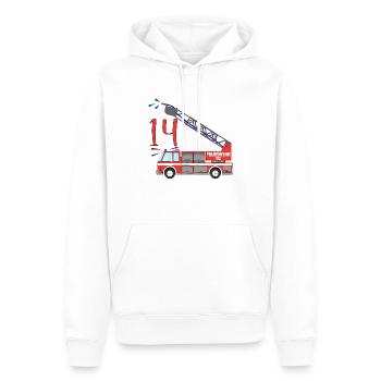 Fire engine 14th birthday - Men’s Premium Organic Hoodie - white - Front - Nico (187cm)