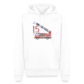 Feuerwehrauto 15. Geburtstag - Männer Premium Bio Hoodie - Weiß - Vorne - Nico (187cm)