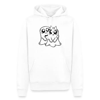 Fantômes Couple Homme Femme - Sweat à capuche Premium bio Homme - blanc - Devant - Nico (187cm)