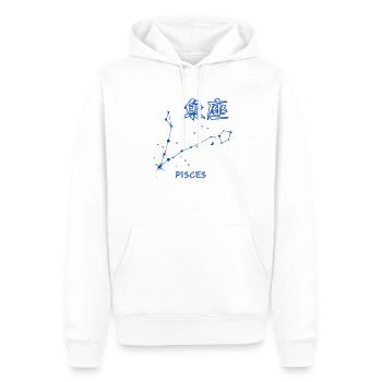 Signes du zodiaque Poissons Constellation Japon Lettre - Sweat à capuche Premium bio Homme - blanc - Devant - Nico (187cm)