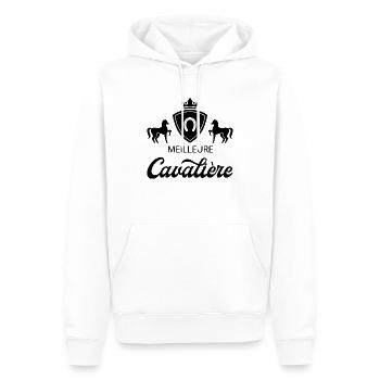 Meilleure cavalière. Idée cadeau. Equitation - Sweat à capuche Premium bio Homme - blanc - Devant - Nico (187cm)
