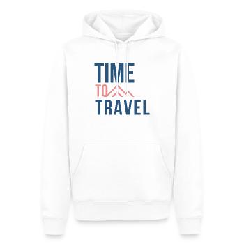 Time to Travel - Männer Premium Bio Hoodie - Weiß - Vorne - Nico (187cm)