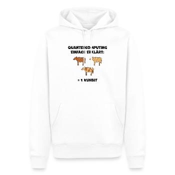 Quantencomputing mit Kühen Lustig Geschenk Kuhbit - Männer Premium Bio Hoodie - Weiß - Vorne - Nico (187cm)