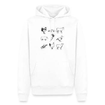 The Mealchoice - Männer Premium Bio Hoodie - Weiß - Vorne - Nico (187cm)