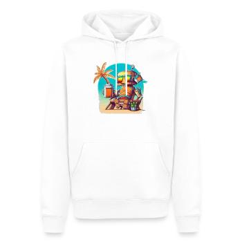 Glücklicher Roboter im Urlaub - Männer Premium Bio Hoodie - Weiß - Vorne - Nico (187cm)