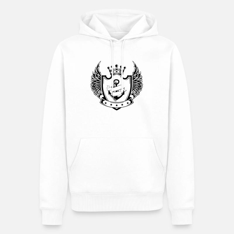 Anker Wappen - Männer Premium Bio Hoodie - Weiß