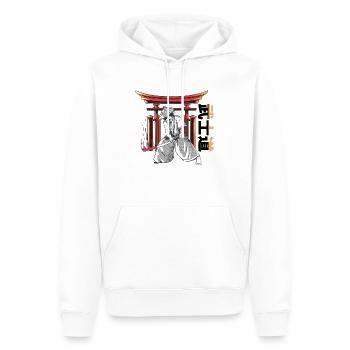 JAPANISCHER SAMURAI I KRIEGER - Männer Premium Bio Hoodie - Weiß - Vorne - Nico (187cm)