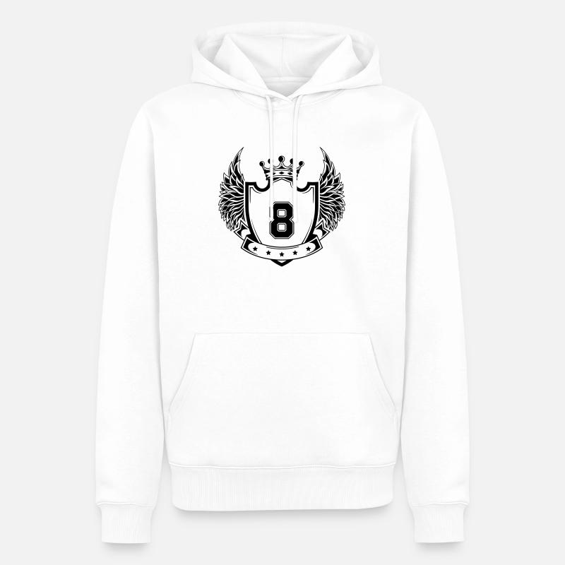 Wappen 8 - Männer Premium Bio Hoodie - Weiß