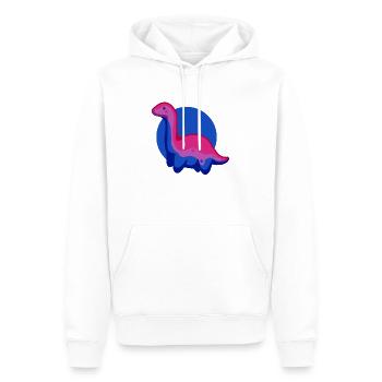 hugadino bi Dino, süßer Dinosaurier - Männer Premium Bio Hoodie - Weiß - Vorne - Nico (187cm)