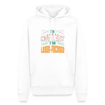 Je ne suis pas paresseux, je suis un joueur de laser tag focalisé sur le laser - Sweat à capuche Premium bio Homme - blanc - Devant - Nico (187cm)