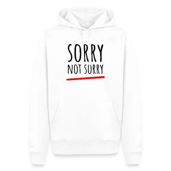 Sorry Not Sorry. Ironisches und Lustiges Design - Männer Premium Bio Hoodie - Weiß - Vorne - Nico (187cm)