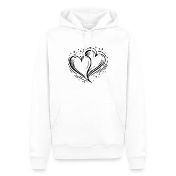 Deux coeurs scintillants - Sweat à capuche Premium bio Homme - blanc - Devant - Nico (187cm)