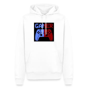 Gamer Controller - Men’s Premium Organic Hoodie - white - Front - Nico (187cm)