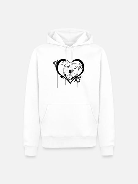 Staffordshire im Herz - Männer Premium Bio Hoodie - Weiß