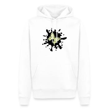 Papillon éclaboussure de couleur - Sweat à capuche Premium bio Homme - blanc - Devant - Nico (187cm)