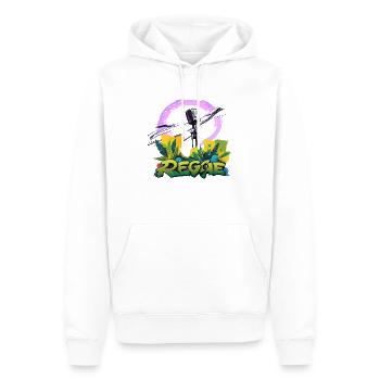 Reggae Mikrofon - Männer Premium Bio Hoodie - Weiß - Vorne - Nico (187cm)
