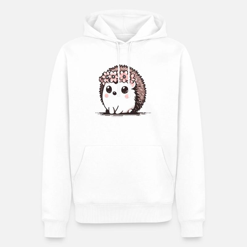 hérisson doux - Sweat à capuche Premium bio Homme - blanc