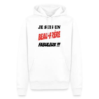 FRERE SOEUR BRUDER SCHWESTER - Männer Premium Bio Hoodie - Weiß - Vorne - Nico (187cm)
