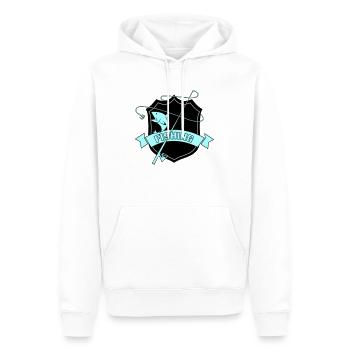 Armoiries de la pêche - Sweat à capuche Premium bio Homme - blanc - Devant - Nico (187cm)