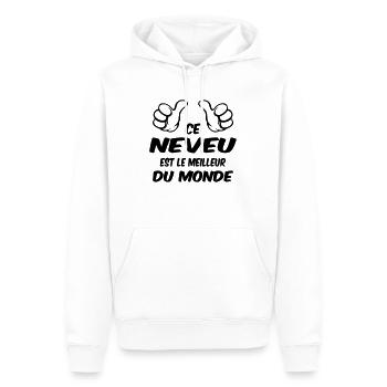 MEILLEUR NEVEU - Sweat à capuche Premium bio Homme - blanc - Devant - Nico (187cm)