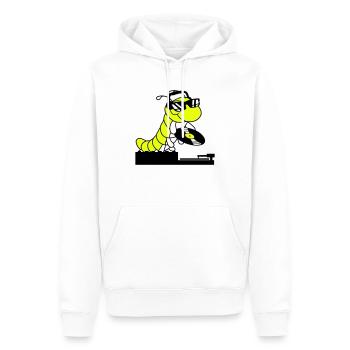 DJ Raupe Schallplatte Mischpult Party Club Musik - Männer Premium Bio Hoodie - Weiß - Vorne - Nico (187cm)