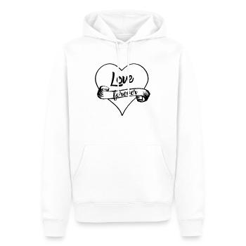 love forever - Männer Premium Bio Hoodie - Weiß - Vorne - Nico (187cm)