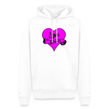 love forever - Männer Premium Bio Hoodie - Weiß - Vorne - Nico (187cm)