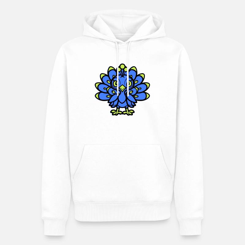 Bande dessinée Paon - Sweat à capuche Premium bio Homme - blanc