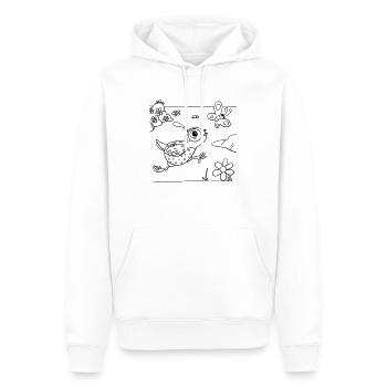 Coloriage de caille amusant pour les vêtements pour enfants, les sacs, etc. - Sweat à capuche Premium bio Homme - blanc - Devant - Nico (187cm)