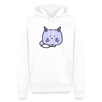 chat mignon a l’air heureux souriant chaton amusant - Sweat à capuche Premium bio Homme - blanc - Devant - Nico (187cm)