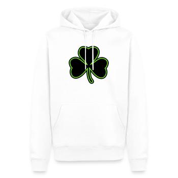 Shamrock Three Leaves Lucky Symbol Green Plant - Men’s Premium Organic Hoodie - white - Front - Nico (187cm)