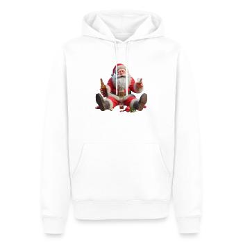Père Noël ivre 2 - Sweat à capuche Premium bio Homme - blanc - Devant - Nico (187cm)