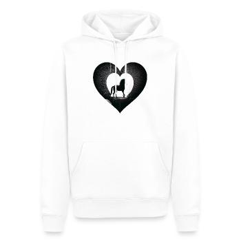 Coeur de cheval noir et blanc - Sweat à capuche Premium bio Homme - blanc - Devant - Nico (187cm)