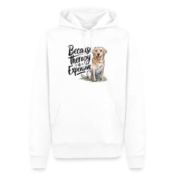 Glück mit Labradoren erleben - Männer Premium Bio Hoodie - Weiß - Vorne - Nico (187cm)