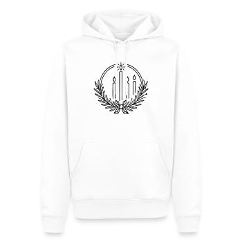 Couronne de l’Avent 4 bougies brûlant Noël - Sweat à capuche Premium bio Homme - blanc - Devant - Nico (187cm)